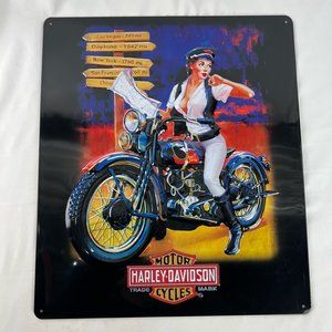 HARLEY DAVIDSON Motorcycles Woman Crossroads Metal Sign 2009